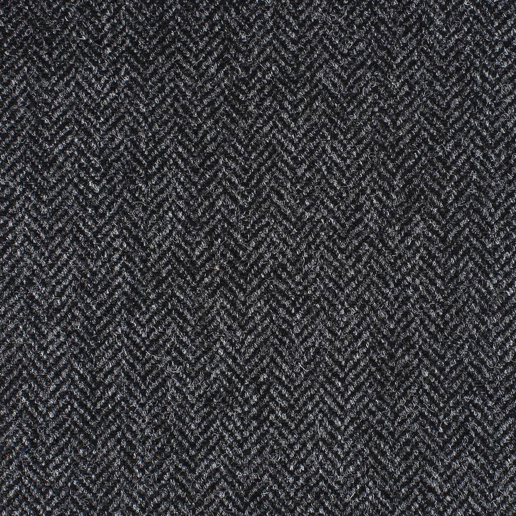 Dark Grey and Charcoal Herringbone All Wool British Tweed