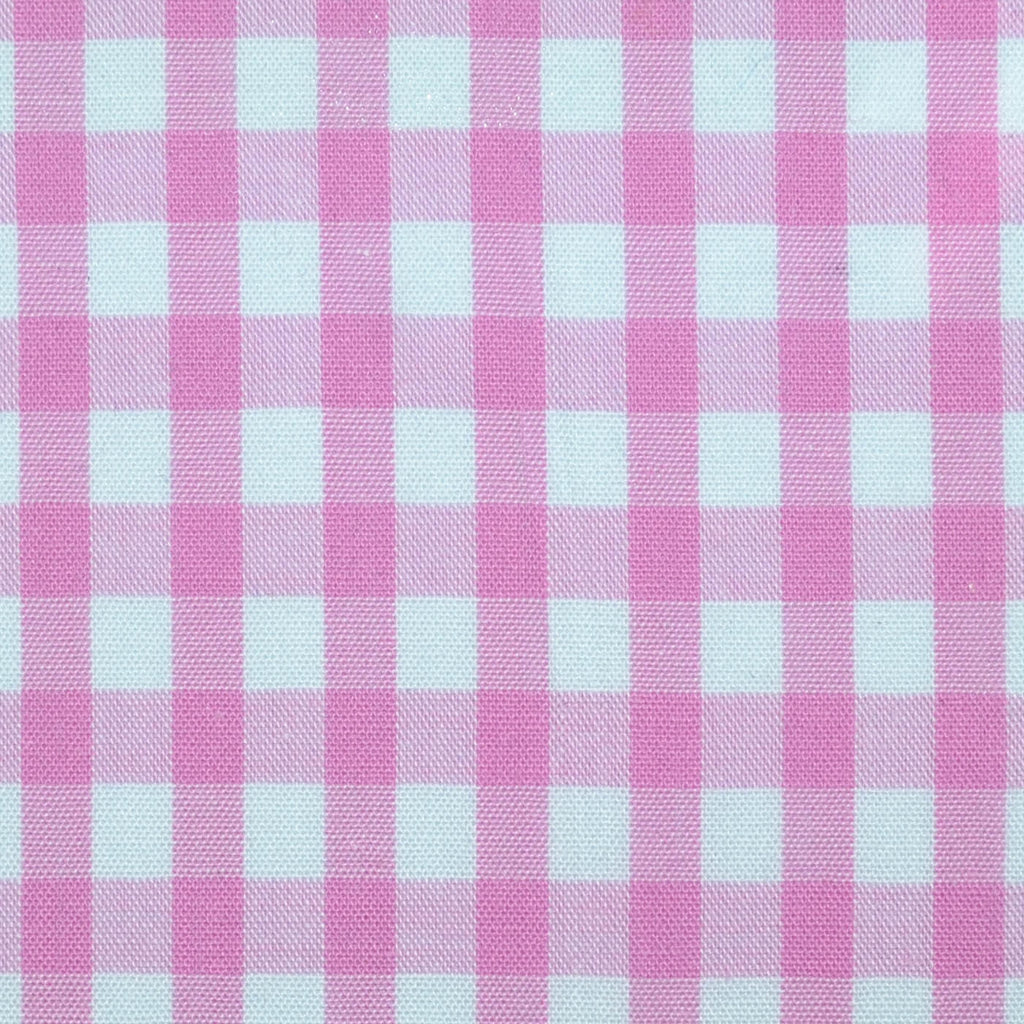 Pink and White Gingham Check Cotton Shirting