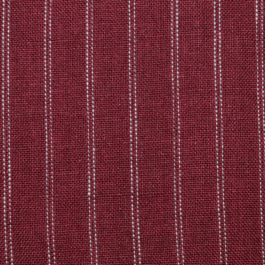 Ruby Red with White Double 1cm Stripe Linen