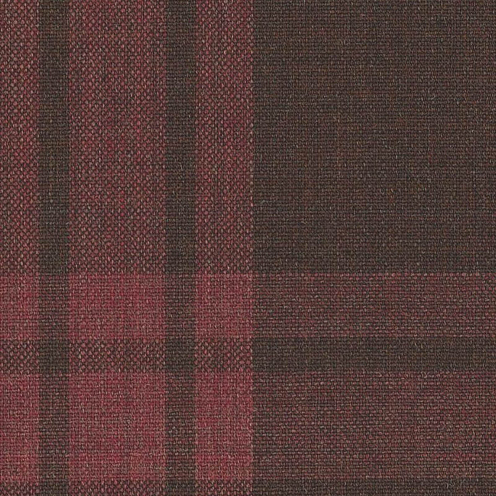 Maroon with Tonal Block Check Jacketing By Holland & Sherry