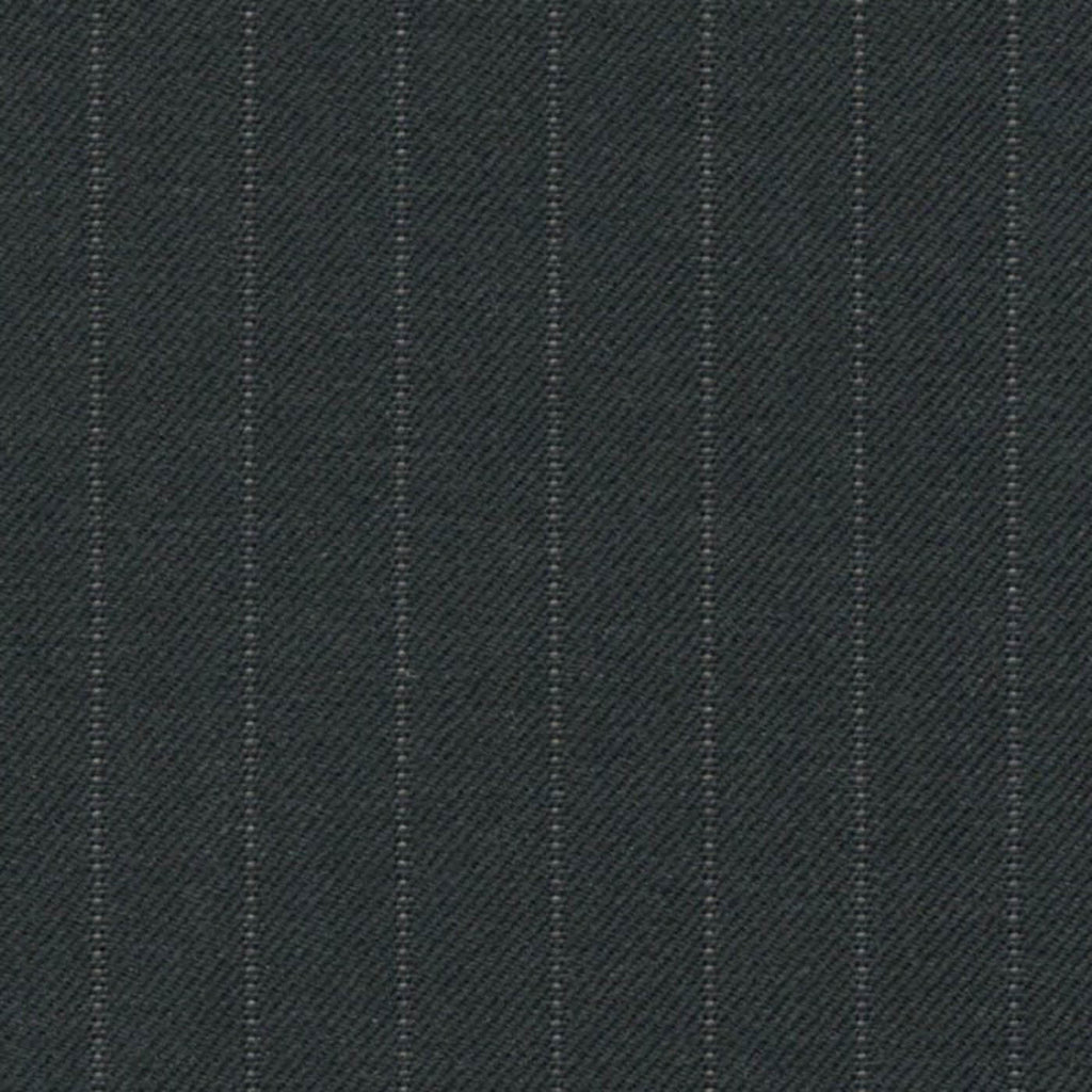 Charcoal Pin Dot Stripe 3/8 inch Super 140's All Wool Suiting By Holland & Sherry