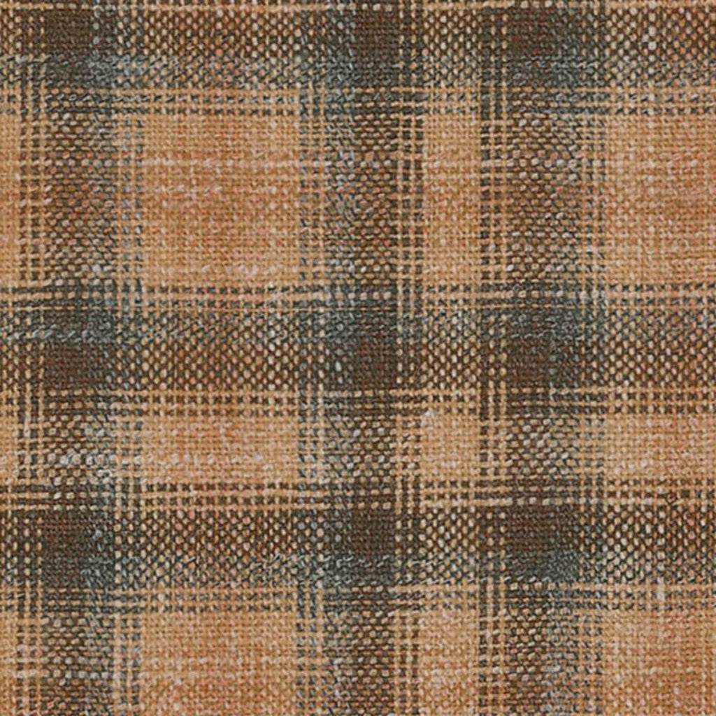 Peach and Brown Plaid Check Wool, Silk & Linen Jacketing by Holland & Sherry