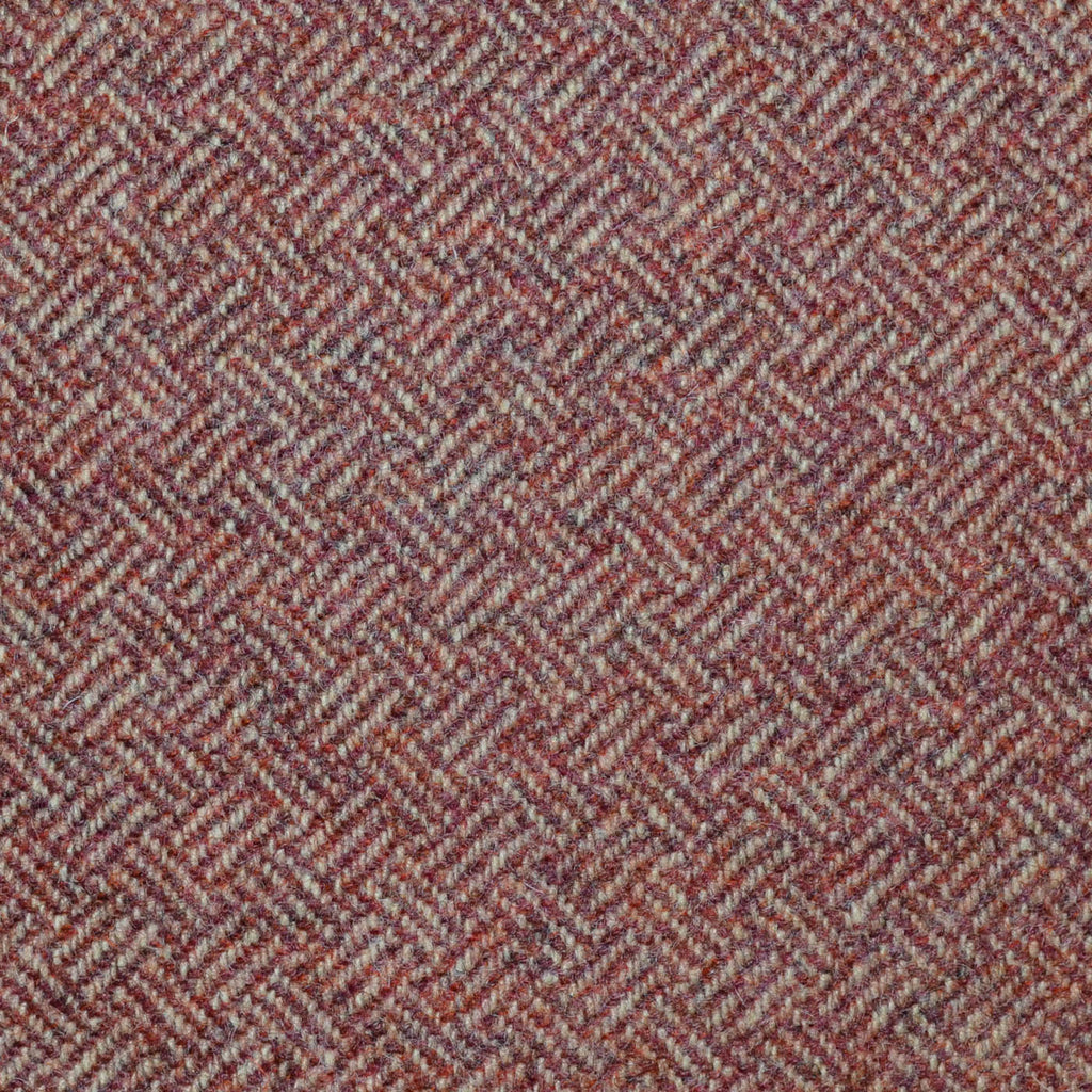 Brown Ember All Wool Geo Parquet Weave Coating