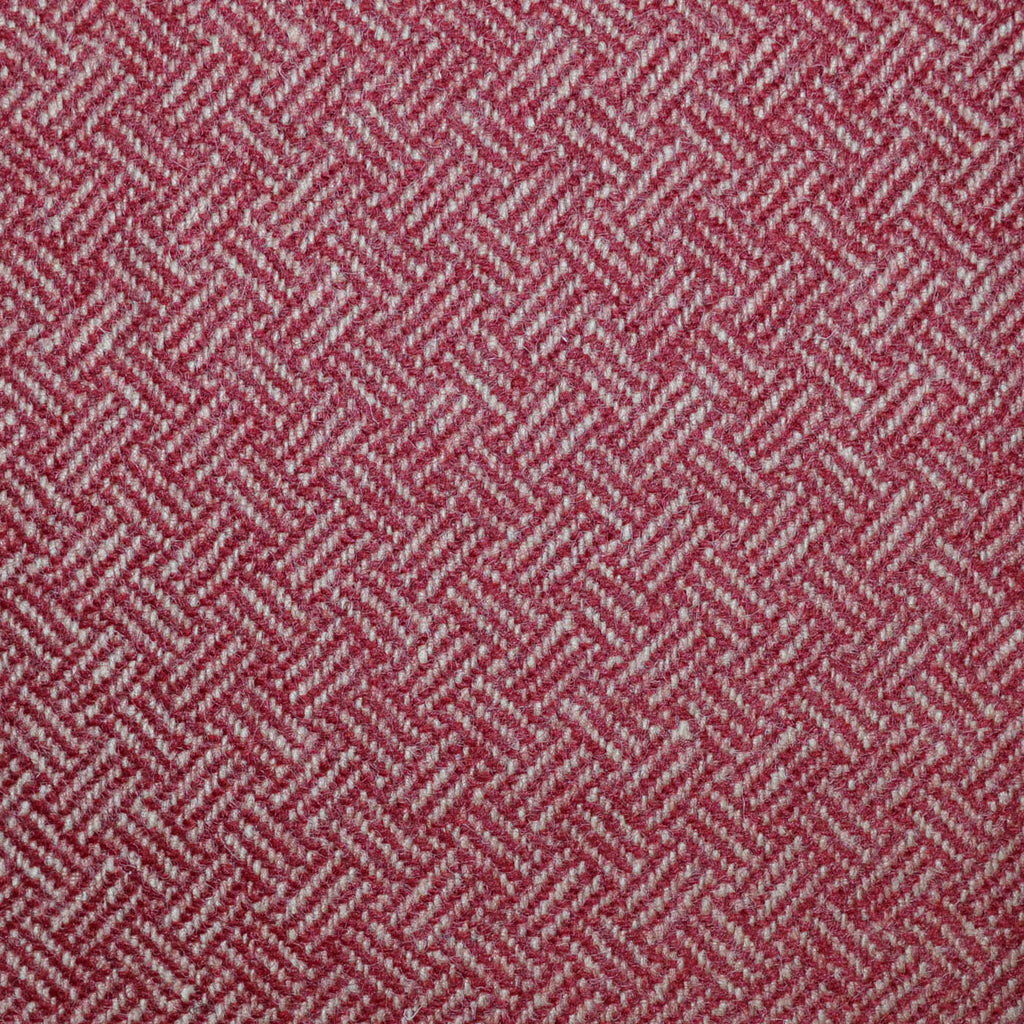 Red All Wool Geo Parquet Weave Coating