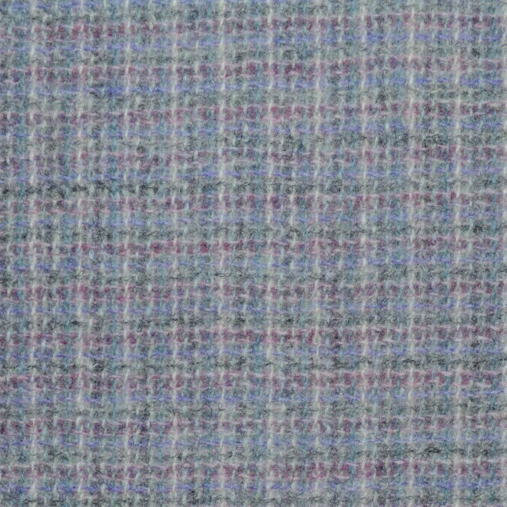 Lilac, Grey, Ecru and Lavender Woven Box Check All Wool Boucle Jacketing