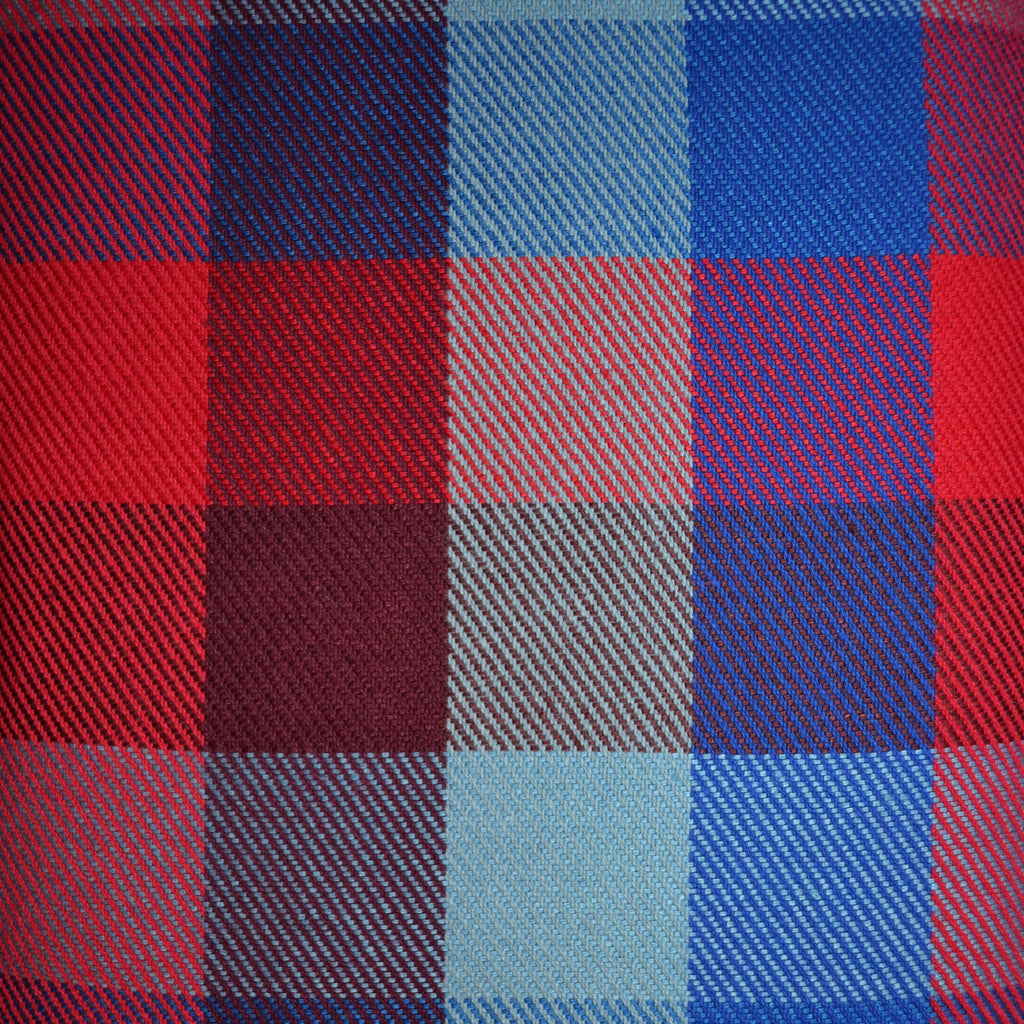 Red, Royal Blue, Navy Blue and Burgundy Bold Check Cotton Twill Jacketing - 2.00 Metres
