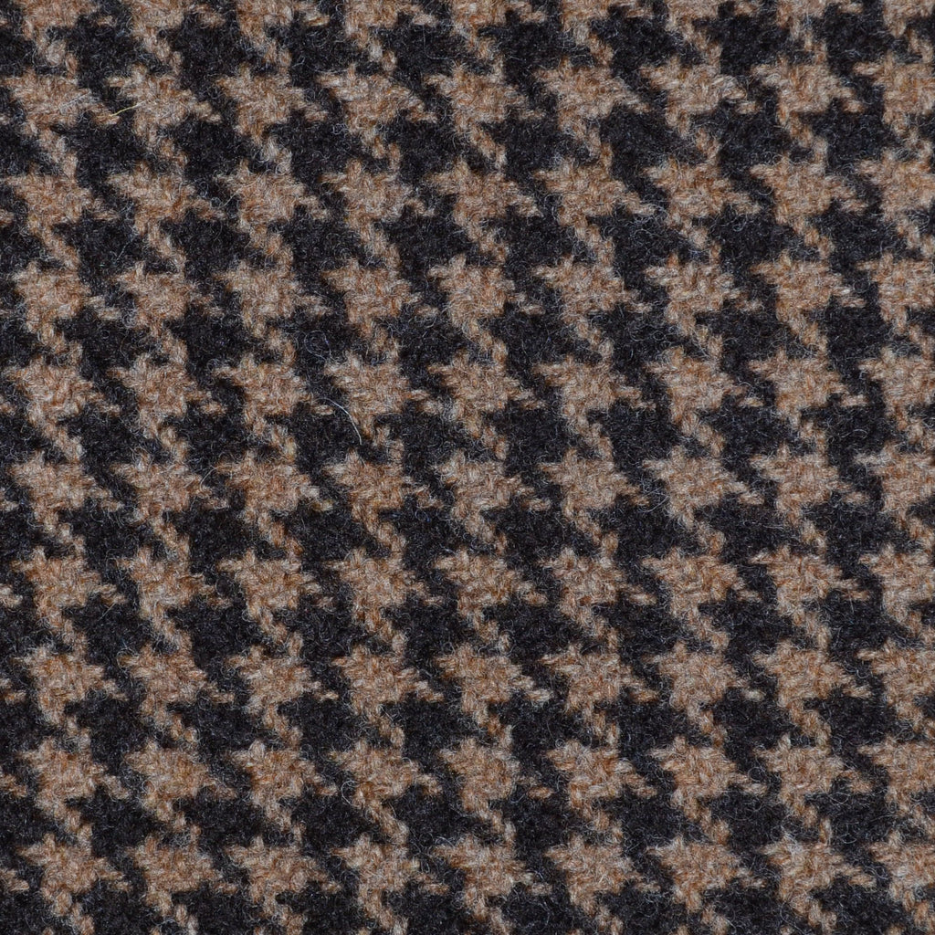 Light Brown and Dark Brown Dogtooth Check All Wool Tweed - 2.00 Metres