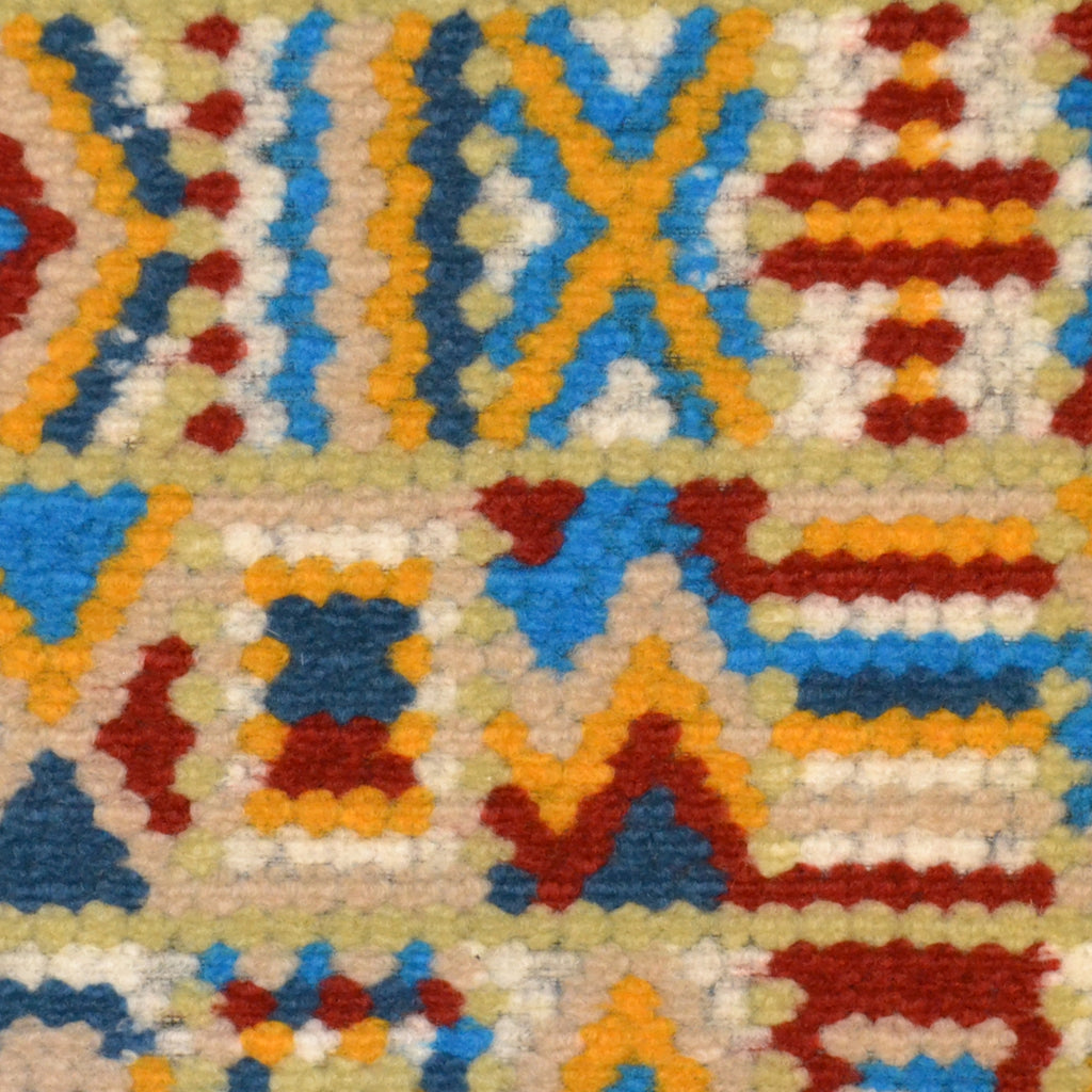 Cream Tribal Design Boiled Wool Blend Italian Coating - 1.00 Metres
