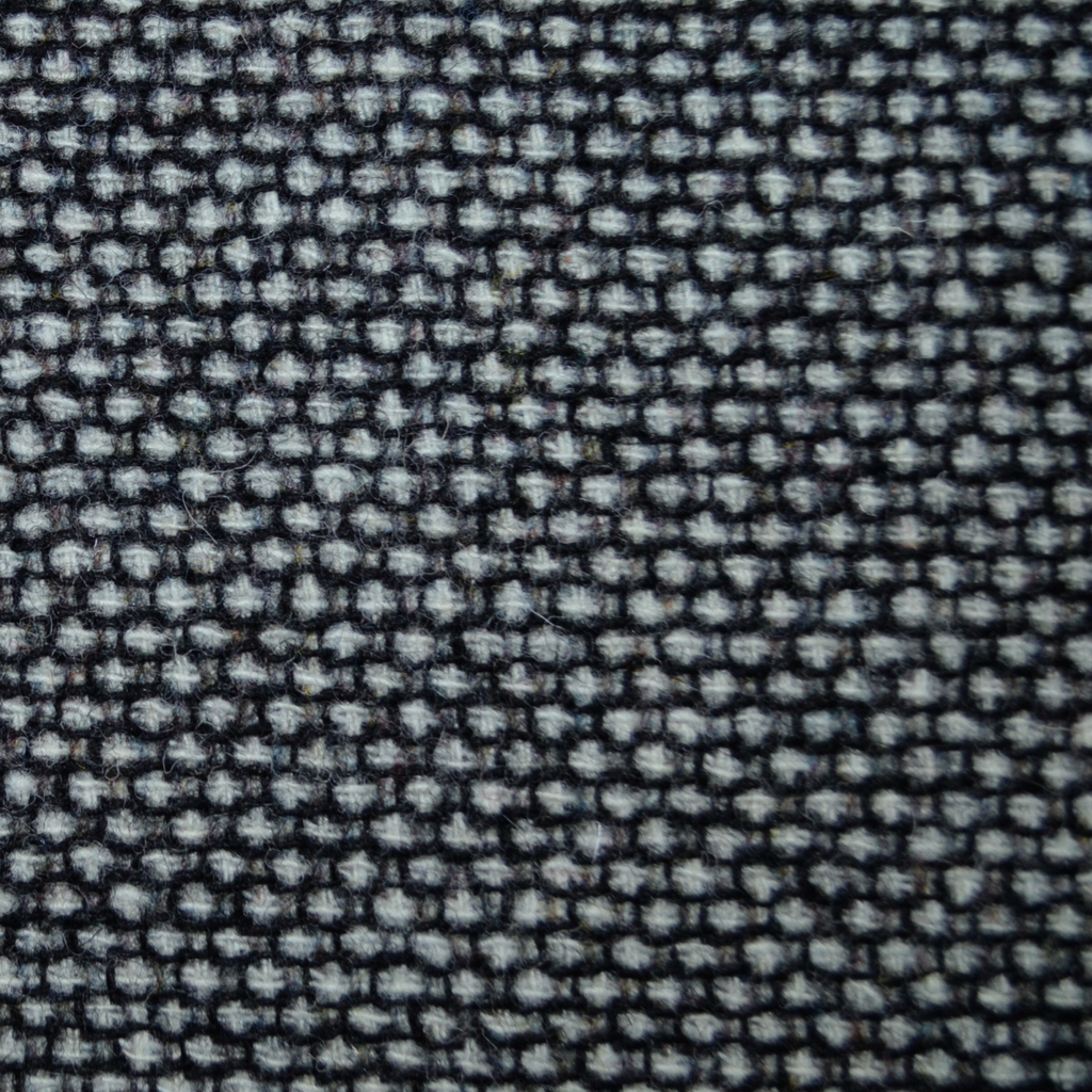Dark Grey Large Birdseye Weave Harris Tweed All Wool Coating - 60cms