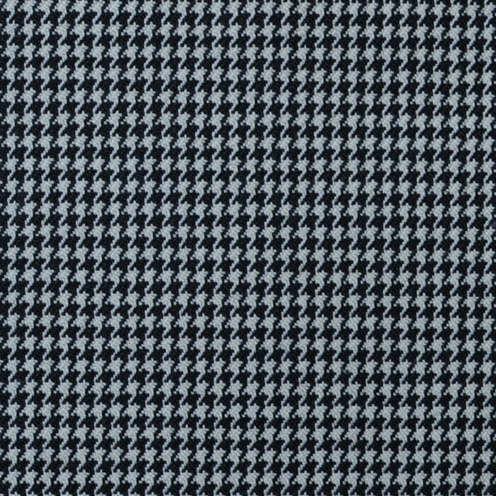 Black and White Small Dogtooth Check Super 100's All Wool Suiting By Holland & Sherry