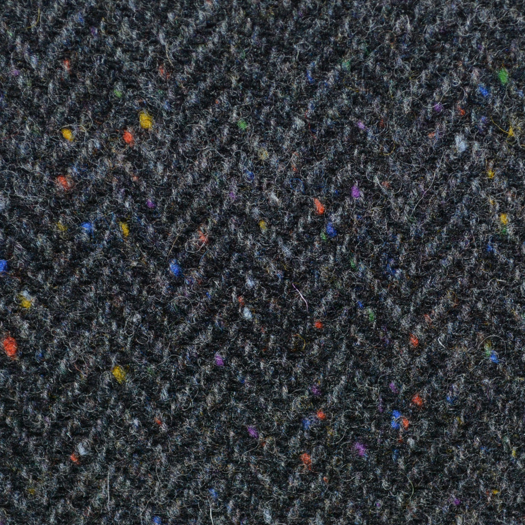 Dark Grey Herringbone All Wool Irish Donegal Tweed