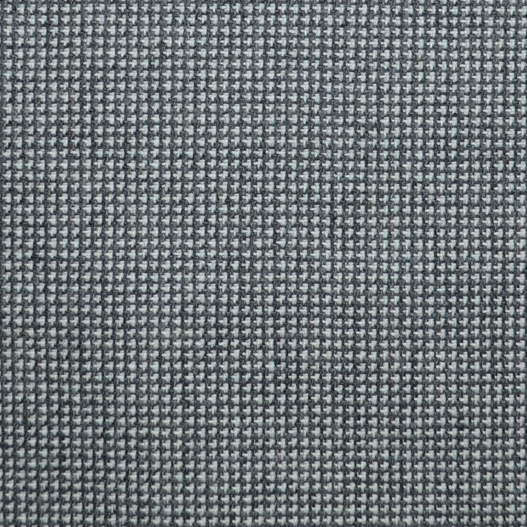 Grey and Moss Green Small Check Wool, Cotton & Cashmere