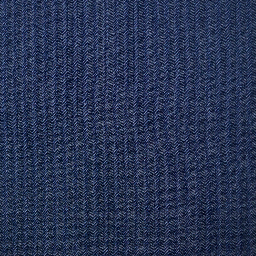Navy Blue 1/8" Herringbone Super 110's Italian Wool Suiting