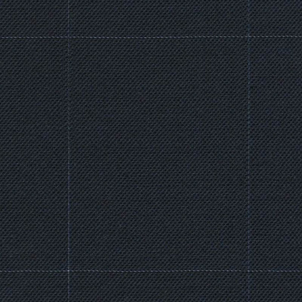 Navy Sharkskin Window Pane Check Super 140's All Wool Suiting By Holland & Sherry