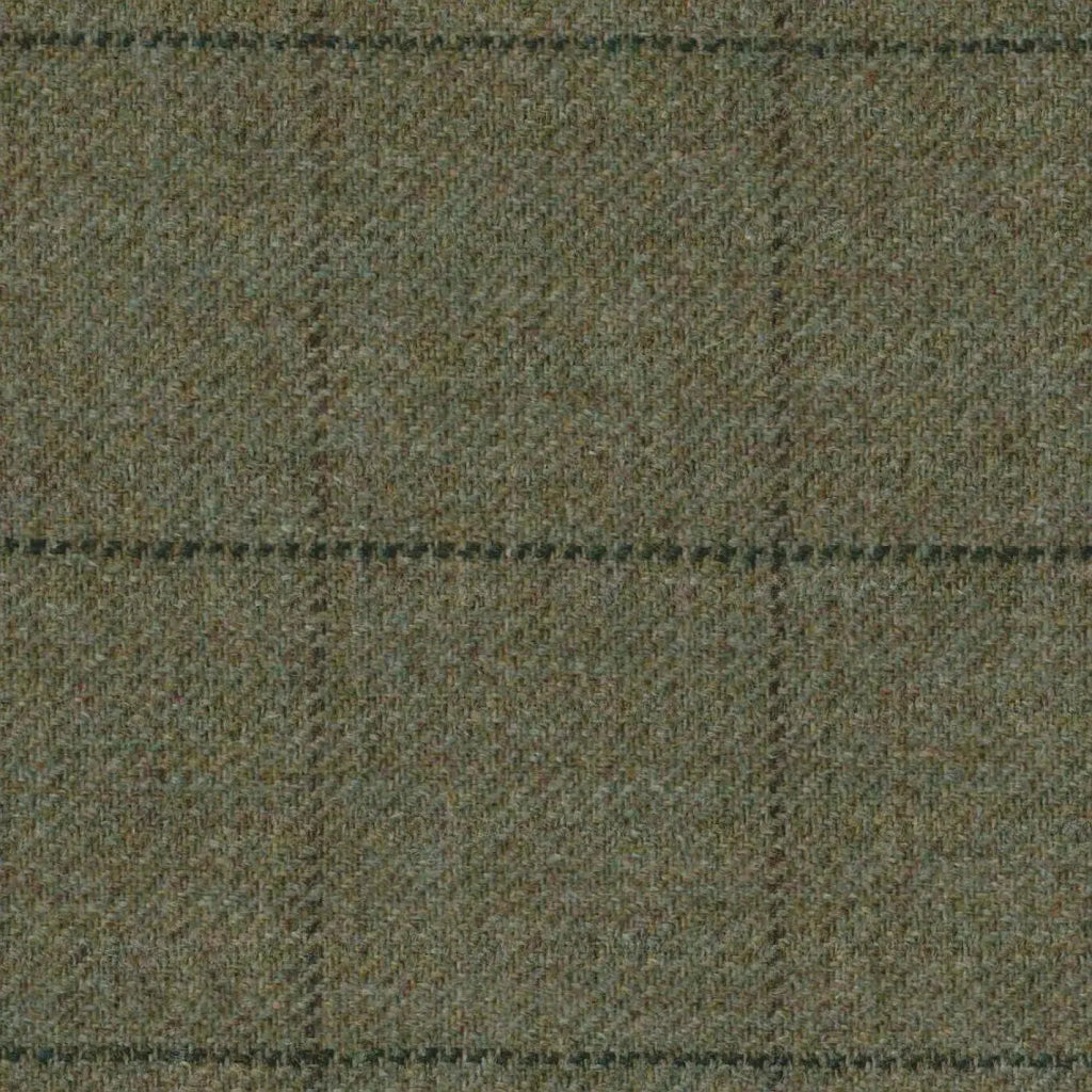 Moss Green with Brown & Green Check Tweed