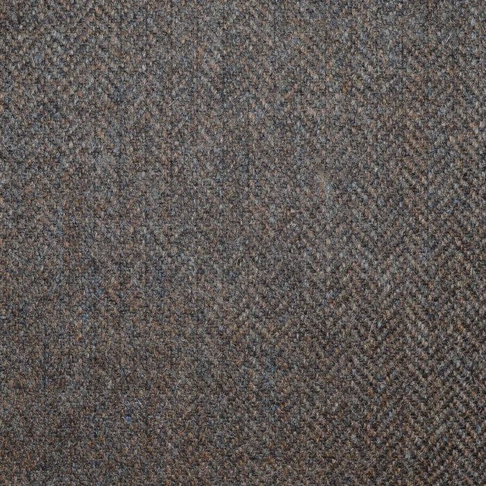 Country Brown and Dark Brown Herringbone All Wool Tweed