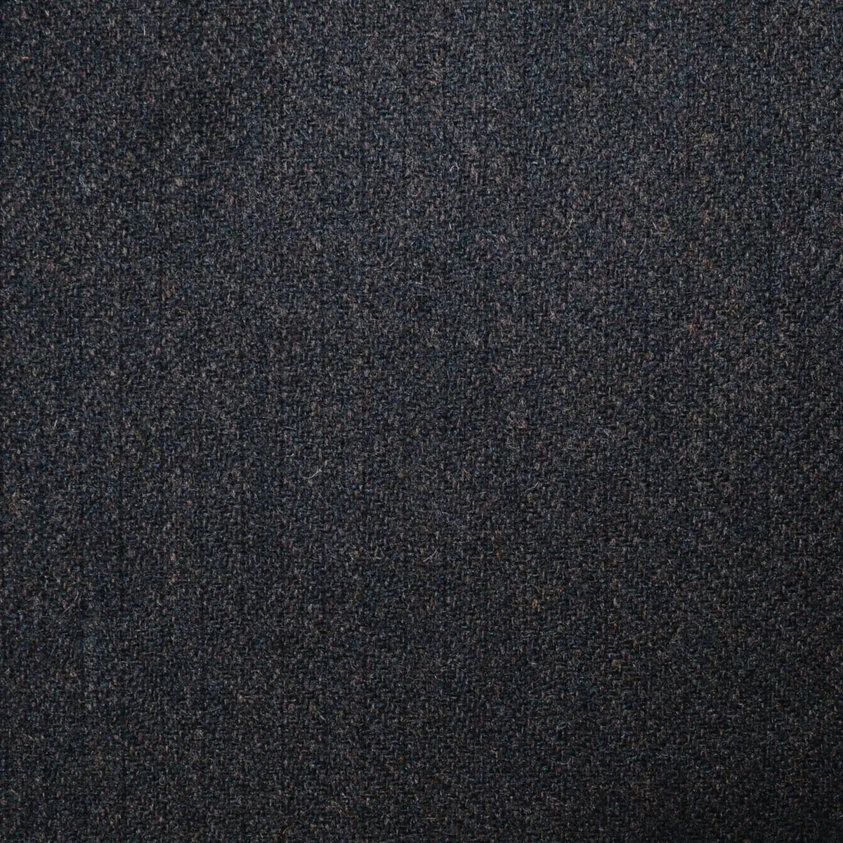Dark Brown and Black Herringbone All Wool Tweed