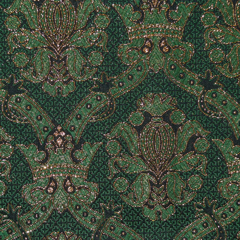 Green & Gold Damask Jacquard Metallic Jacketing