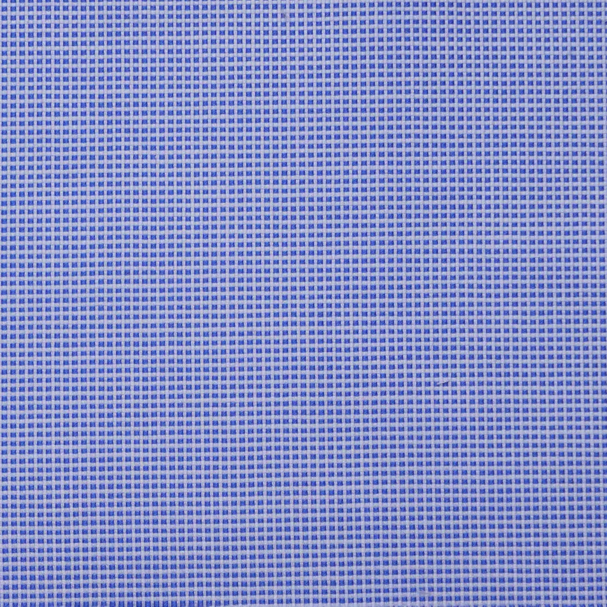 Blue & White Small Box Check Cotton Shirting