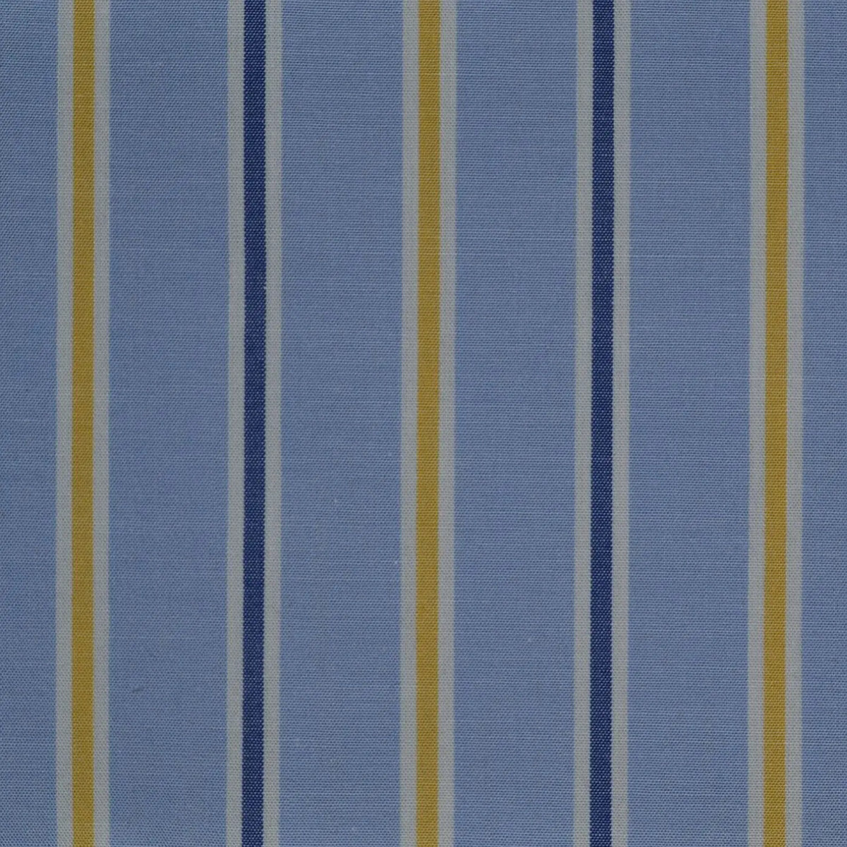 Blue with Dark Blue & Yellow Stripe Cotton Shirting Yorkshire Fabric