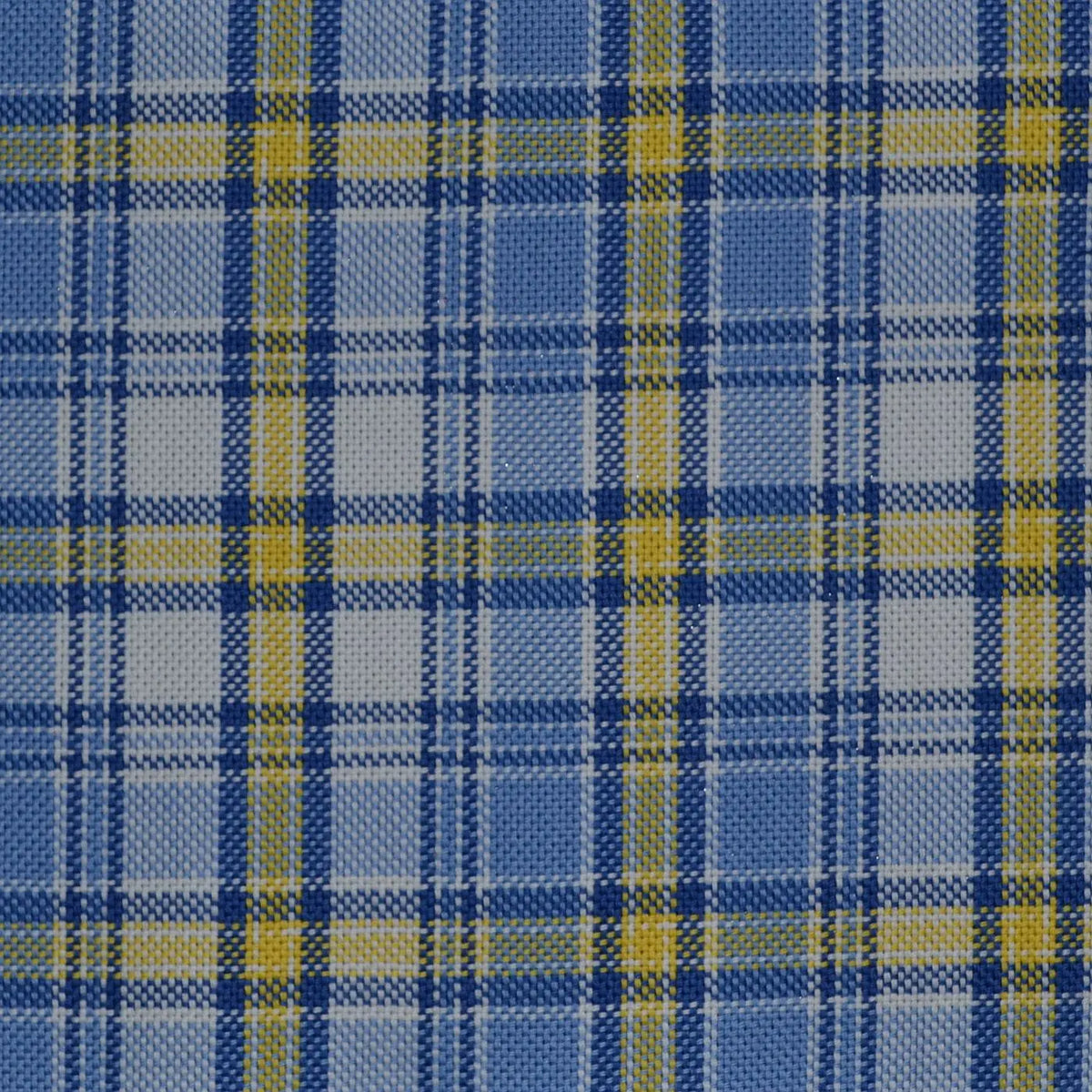 Blue with Yellow Check Cotton Shirting Yorkshire Fabric