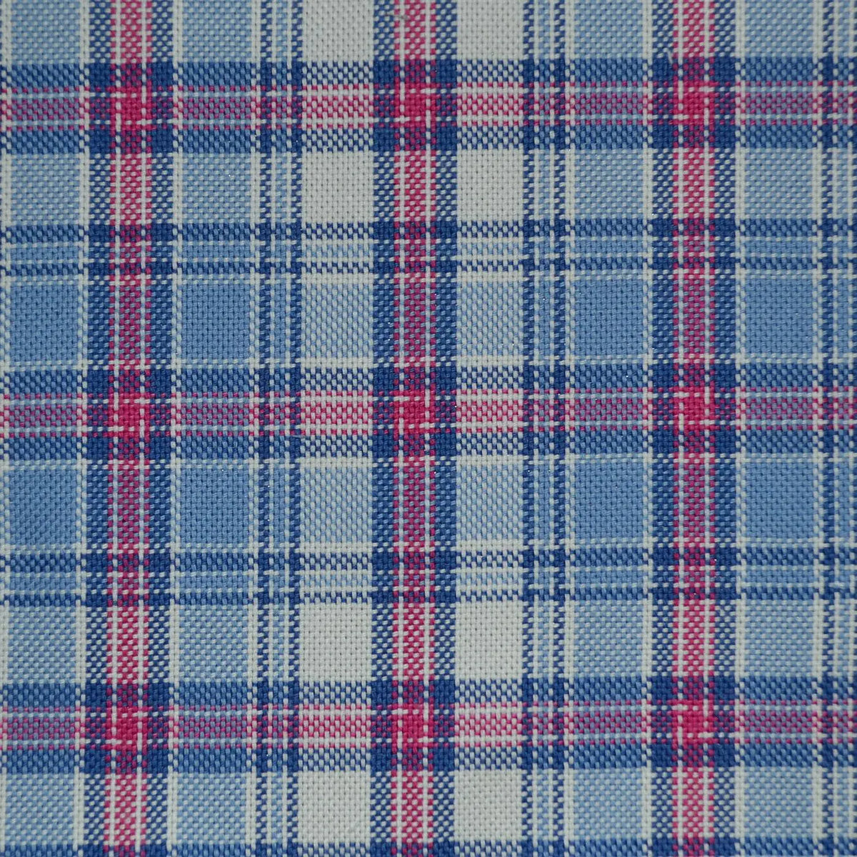 Blue with Red Check Cotton Shirting Yorkshire Fabric
