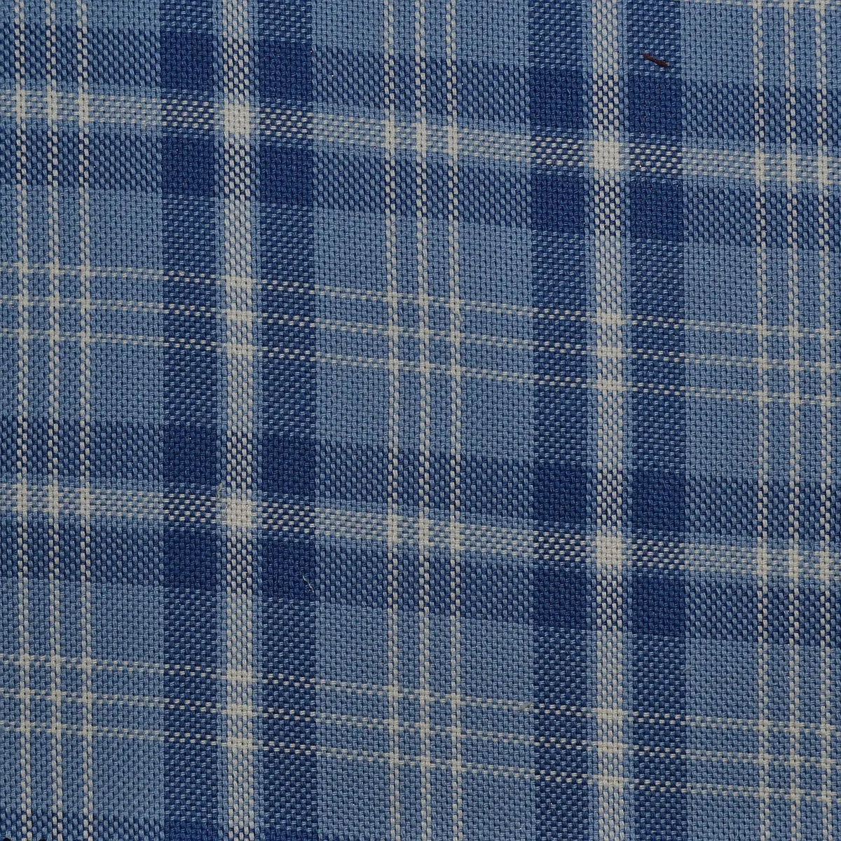 Blue with White Check Cotton Shirting Yorkshire Fabric