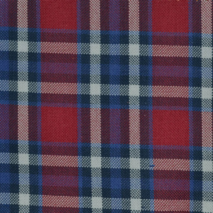 Red with Blue Check Cotton Shirting Yorkshire Fabric