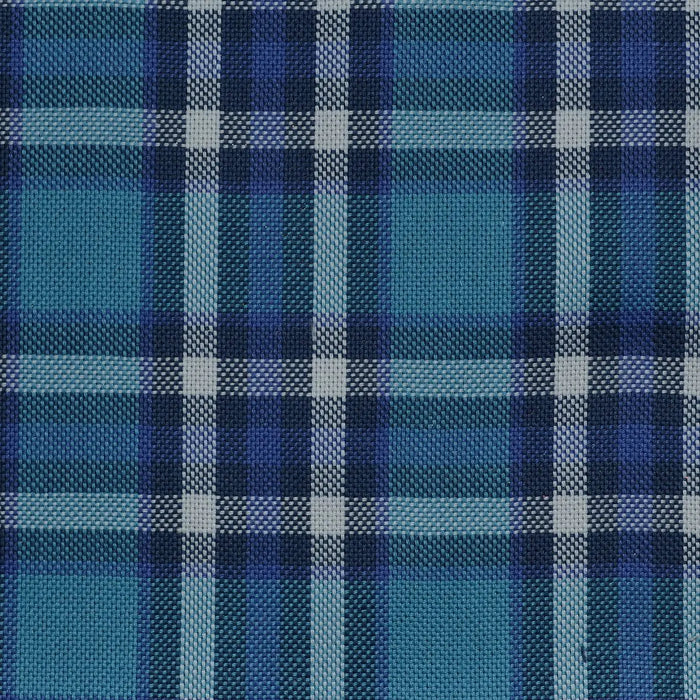Light Blue with Dark Blue Check Cotton Shirting Yorkshire Fabric