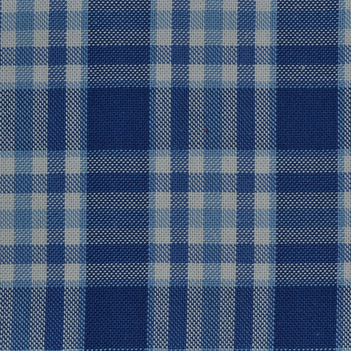 Dark Blue with Light Blue Check Cotton Shirting Yorkshire Fabric
