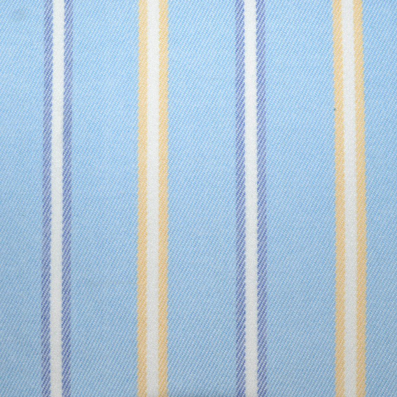 Washed Pale Blue with White & Yellow and Blue & Yellow Brushed Cotton Shirting