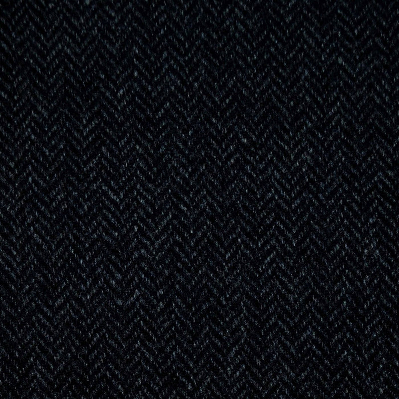 Dark Grey Herringbone Shetland Tweed - 55cms