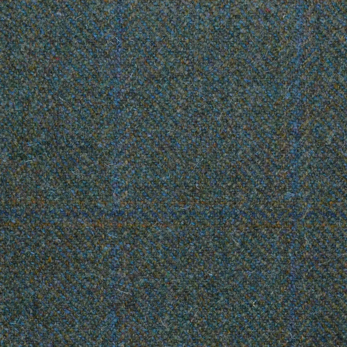 Green/Blue Herringbone with Blue & Tan Muted Check All Wool Sporting Tweed