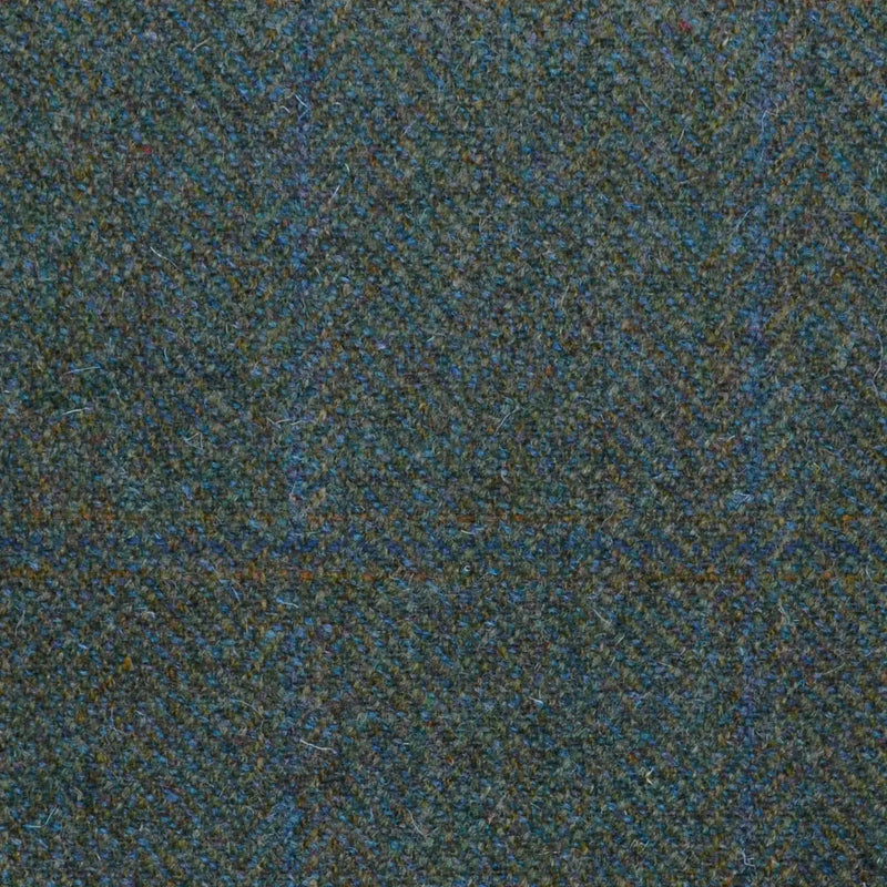 Green/Blue Herringbone with Blue & Tan Muted Check All Wool Sporting Tweed