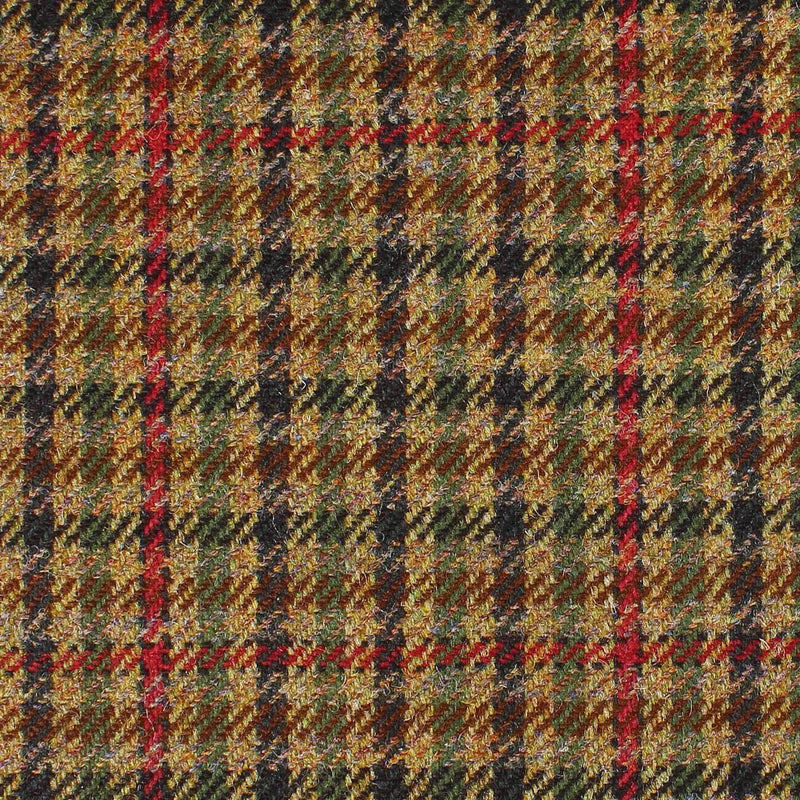 Beige, Brown, Green, Navy Blue and Red Gun Check All Wool British Tweed