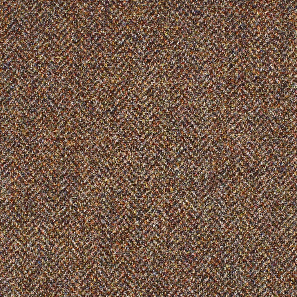 Medium Brown Herringbone All Wool British Tweed