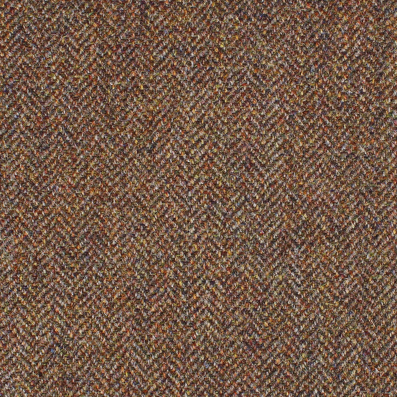 Medium Brown Herringbone All Wool British Tweed
