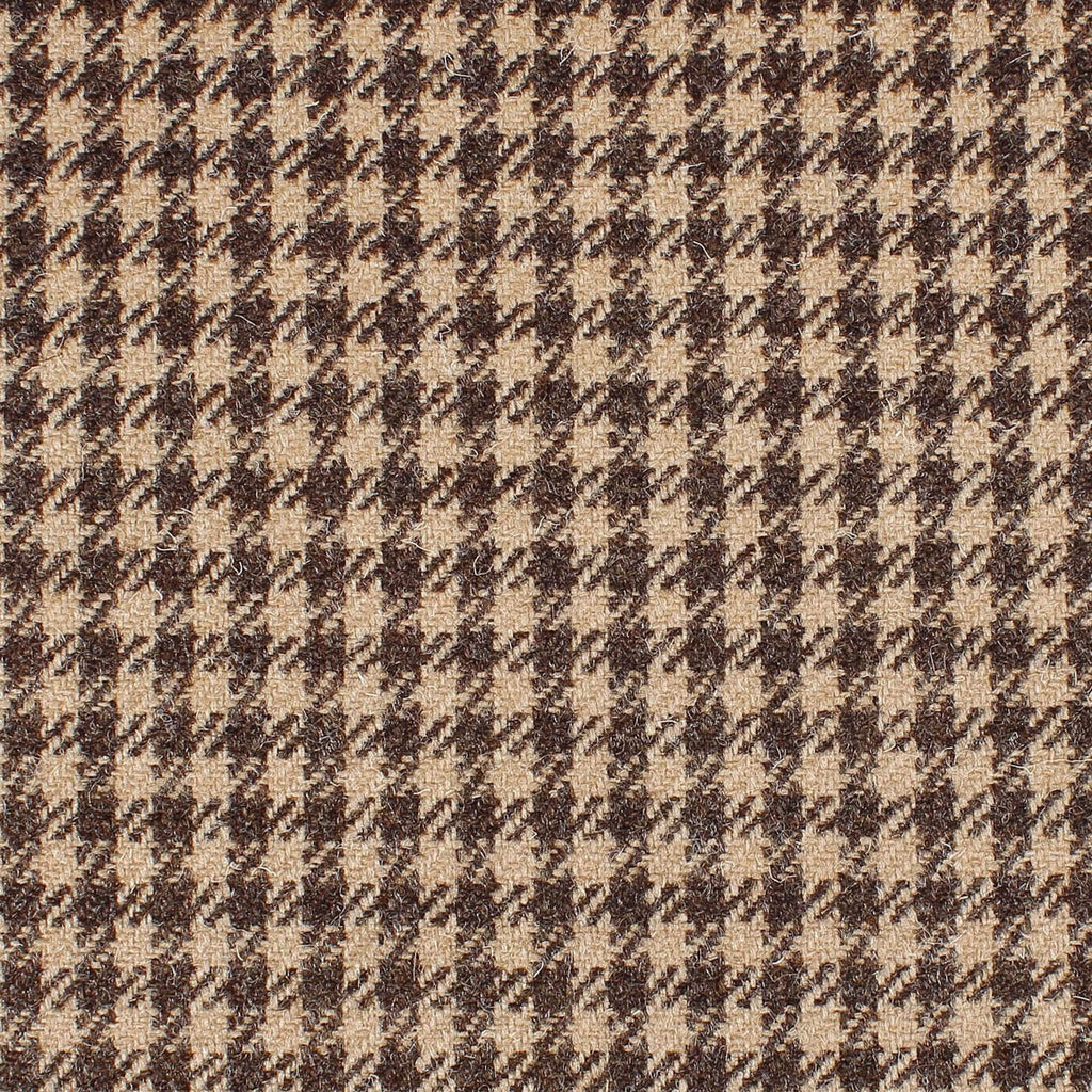 Beige and Tan Dogtooth Check All Wool British Tweed