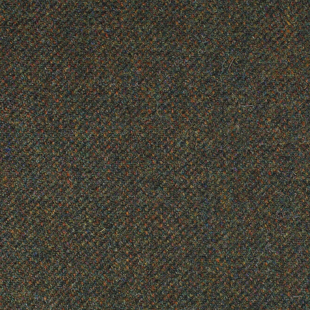 Woodland Brown with Moss Green Plain All Wool British Tweed