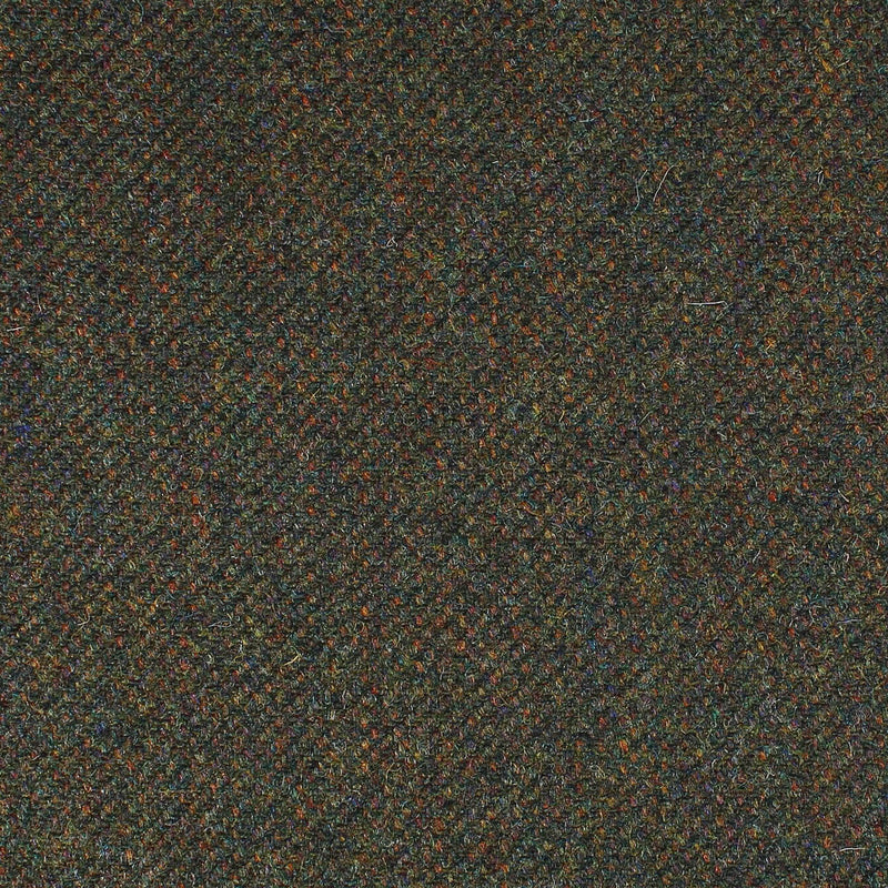 Woodland Brown with Moss Green Plain All Wool British Tweed