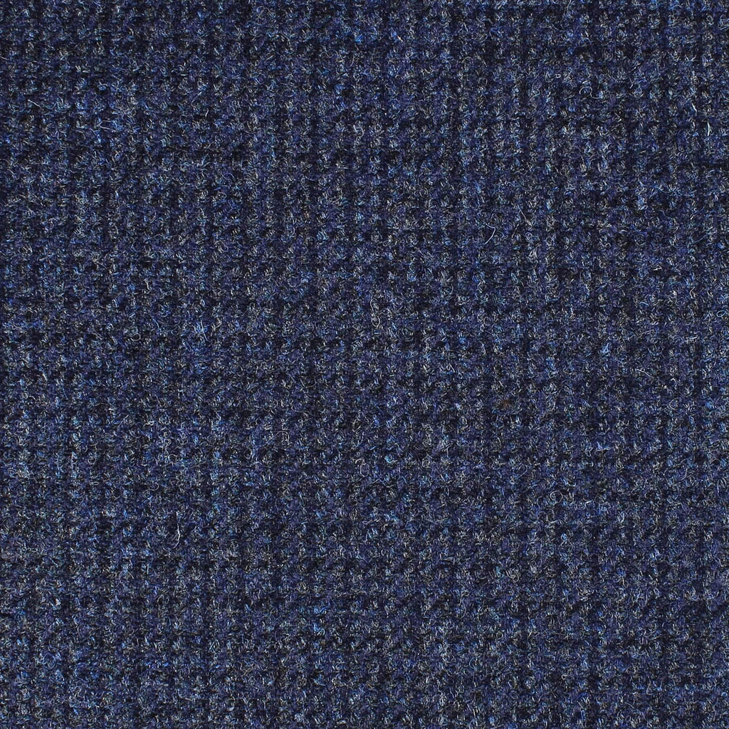 Navy Blue and Medium Blue Micro Check All Wool British Tweed