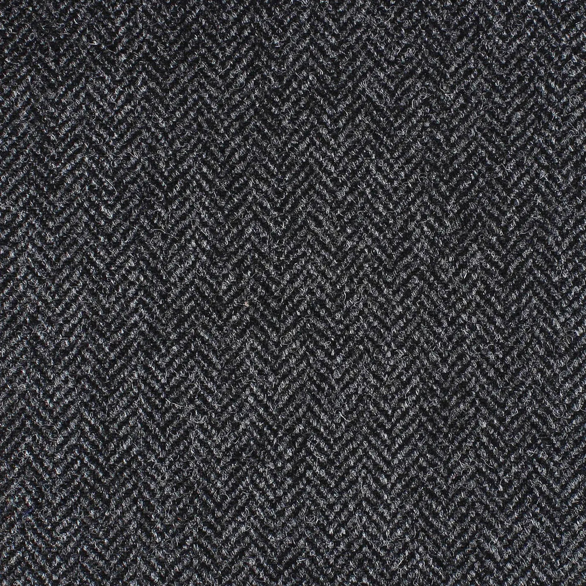 Dark Grey and Charcoal Herringbone All Wool British Tweed