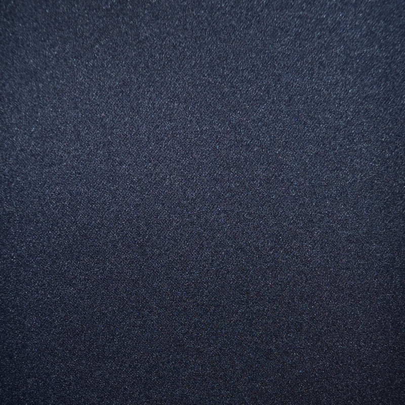 Dark Navy Blue Polyester Silk Dinner Jacket/Tuxedo Lapel Facing with Fused Back