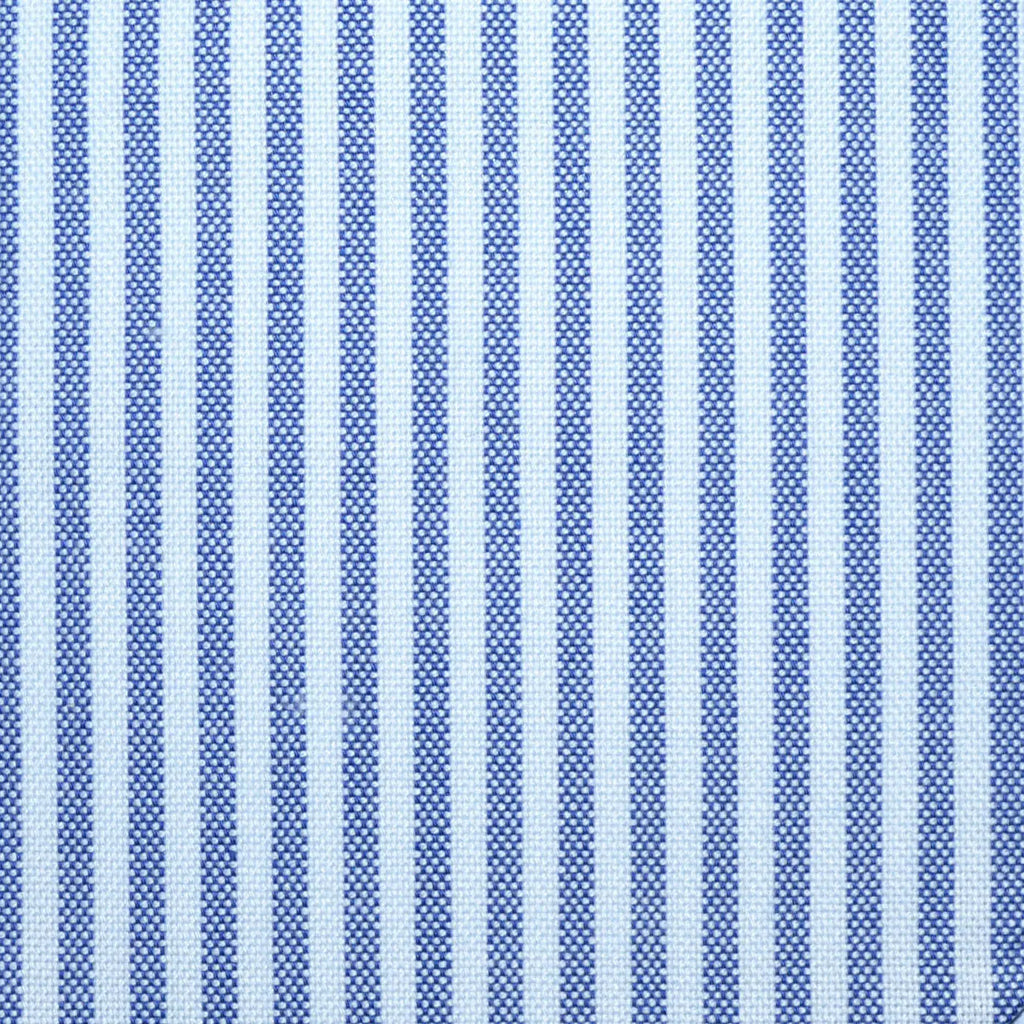 Blue and White Stripe Oxford Cotton Shirting