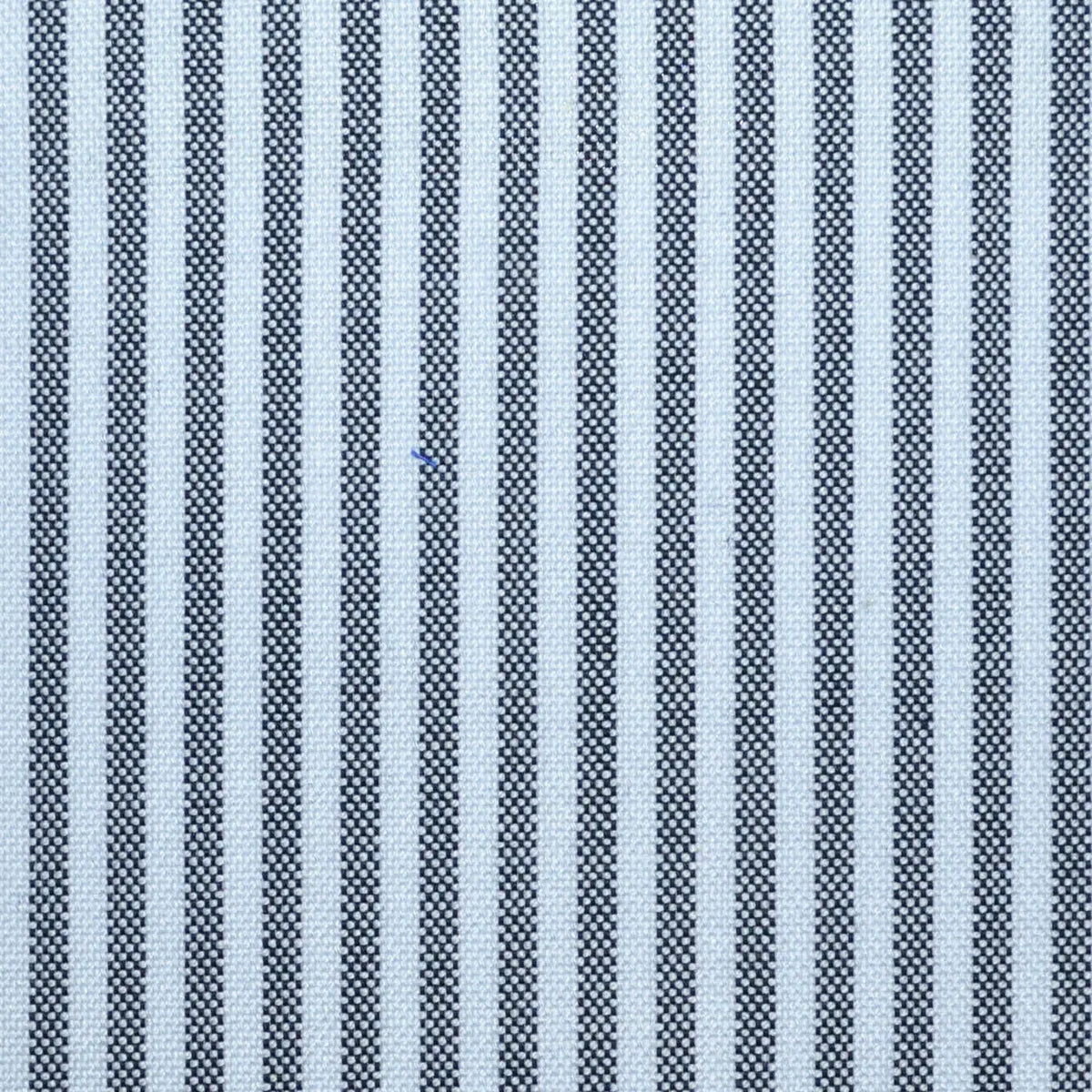 Navy Blue and White Stripe Oxford Cotton Shirting