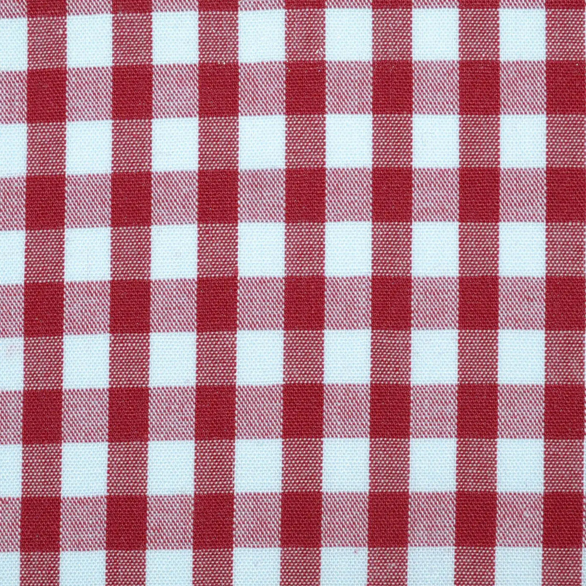 Red and White Gingham Check Cotton Shirting