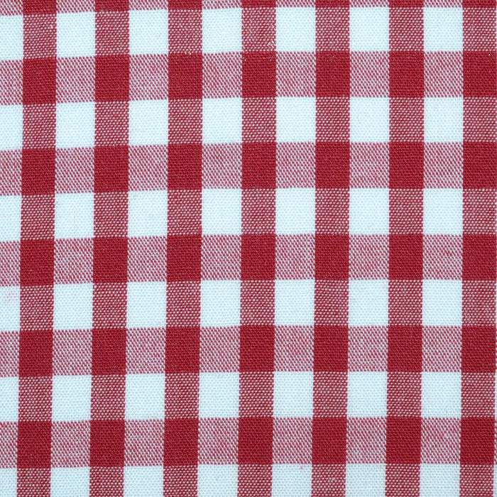 Red and White Gingham Check Cotton Shirting