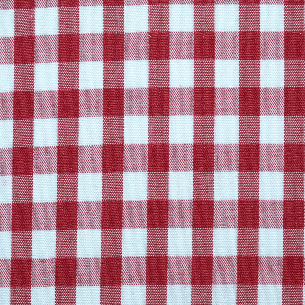 Red and White Gingham Check Cotton Shirting