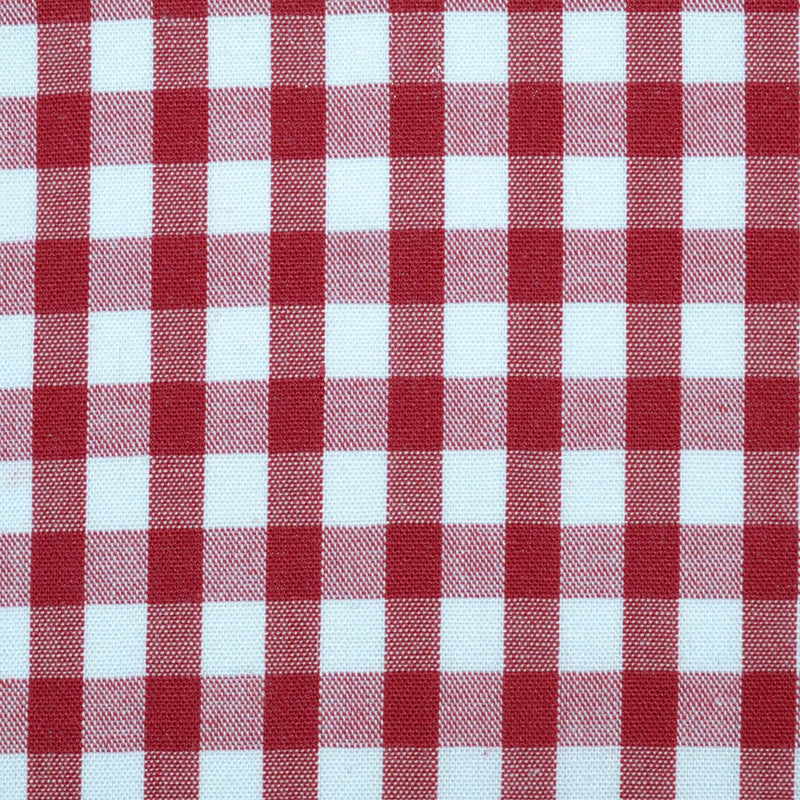 Red and White Gingham Check Cotton Shirting