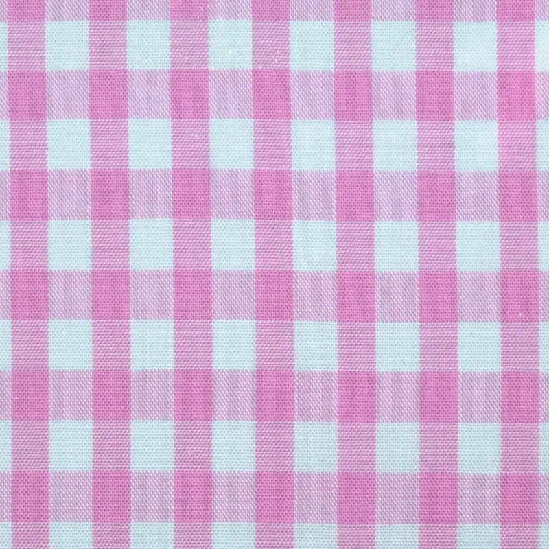 Pink and White Gingham Check Cotton Shirting